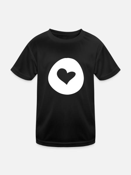 herz form kreis symbol liebe - Kinder Funktions-T-Shirt - Schwarz - Vorne