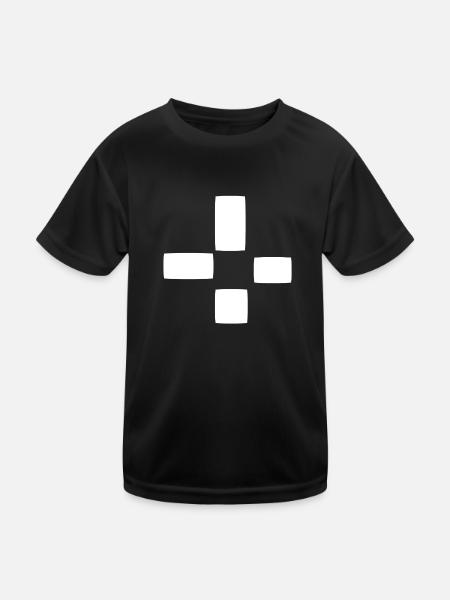 Square Pattern Four Shapes Shape - Kids Functional T-Shirt - black - Front