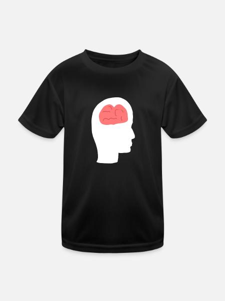 Kopf Profil Mensch Leute Seite gehirn - Kinder Funktions-T-Shirt - Schwarz - Vorne