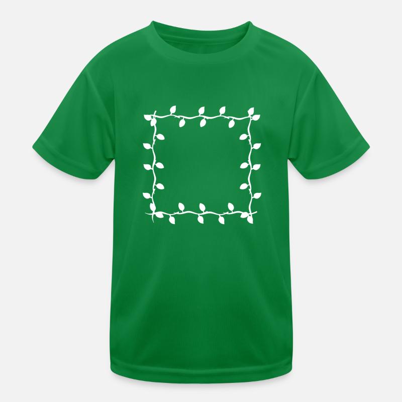 vier blätter linie natur rahmen blatt form Kinder Funktions-T-Shirt