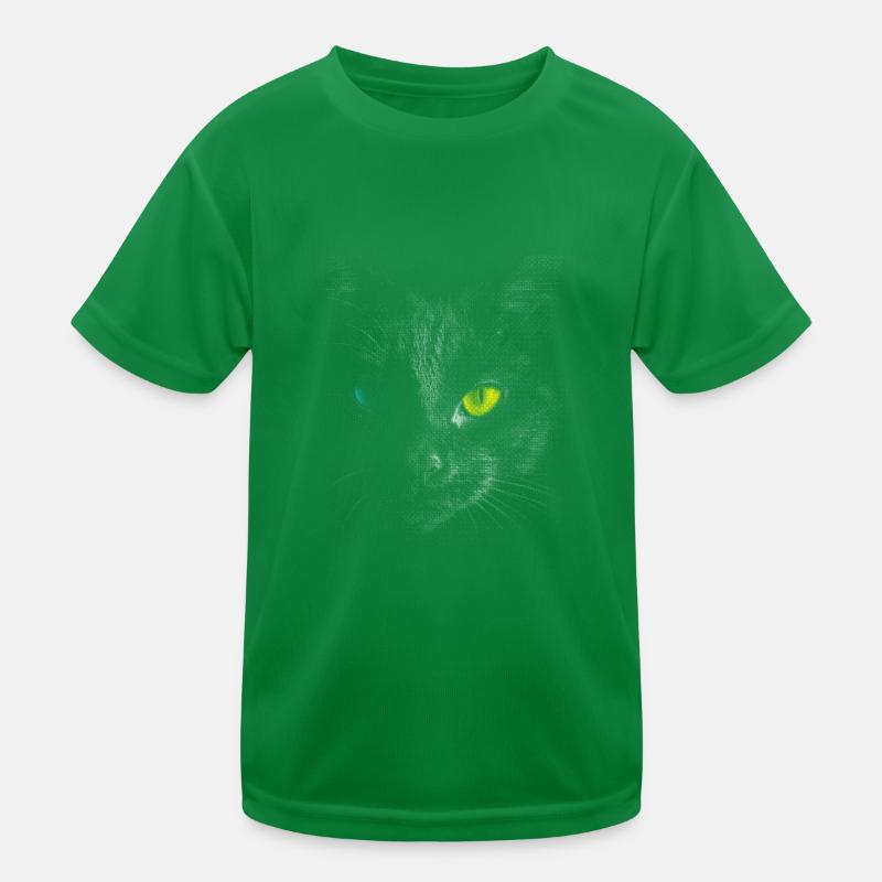 Schwarze Katze Kinder Funktions-T-Shirt