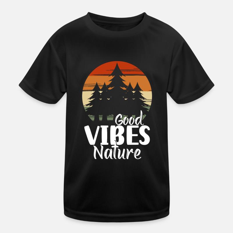 Forest Trees Deer Mountains Kids Functional T-Shirt