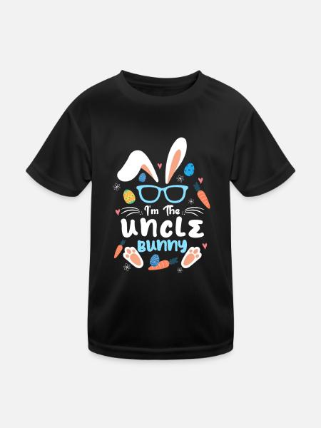 Im The Uncle Rabbit Easter Rabbit Ear Sunglass - Kinder Funktions-T-Shirt - Schwarz - Vorne