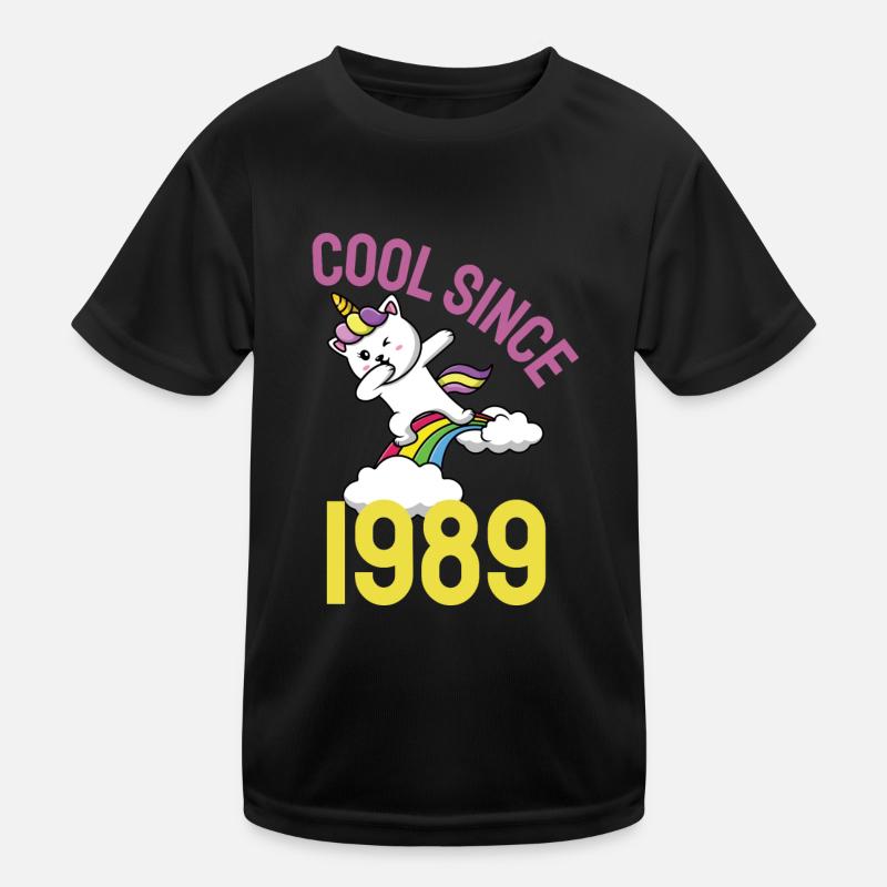 Cool seit 1989 Dabbing Katze 33. Geburtstag Kinder Funktions-T-Shirt