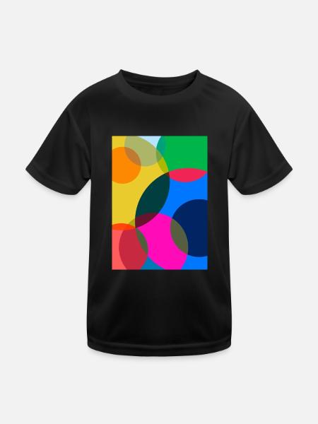 Abstrakte Malerei - Kinder Funktions-T-Shirt - Schwarz - Vorne