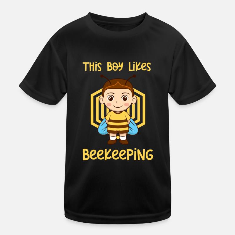 Boy Likes Beekeeping Hobby Beekeeper Honey Kids Functional T-Shirt