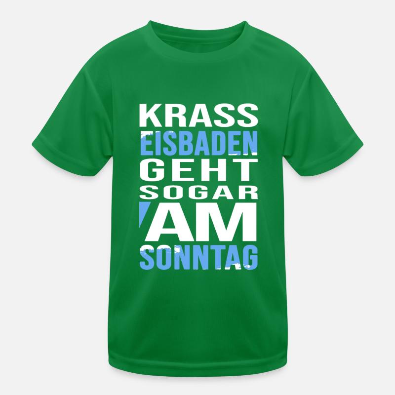 krasser eisbader eiskalt sonntag eisbaden kneipp Kinder Funktions-T-Shirt