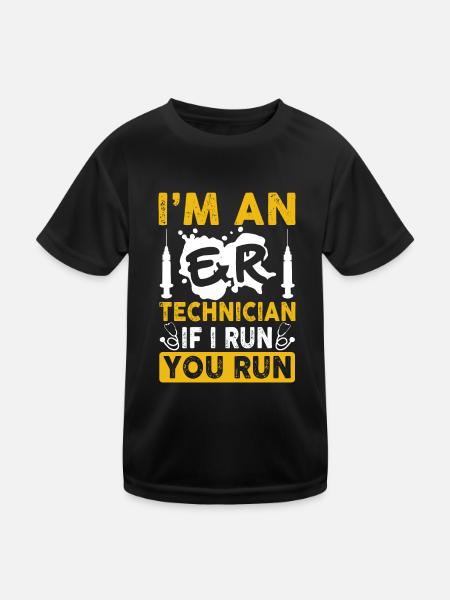 I'm An ER Technician Funny Emergency Room Tech - Kids Functional T-Shirt - black - Front