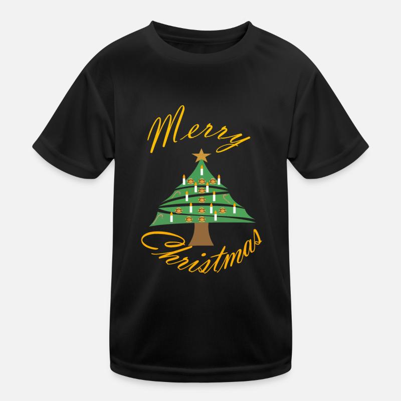 Weihnachtsbild mit Weihnachtsbaum Kinder Funktions-T-Shirt