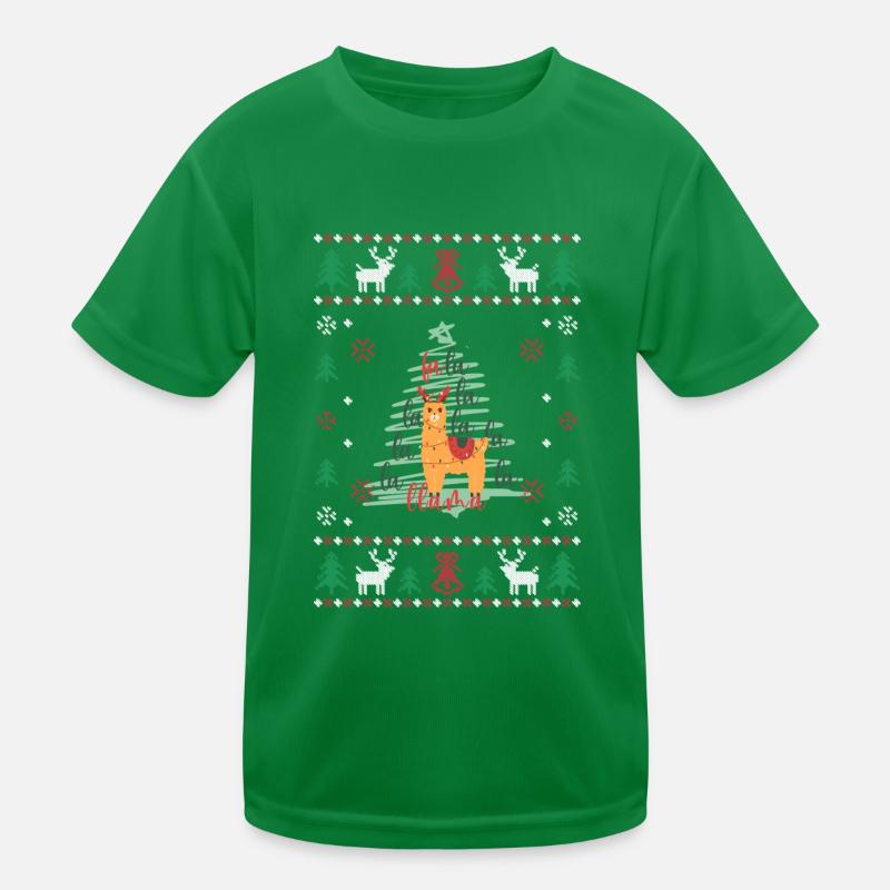 Weihnachten Lama hässlicher Pullover lustige Tiere Kinder Funktions-T-Shirt