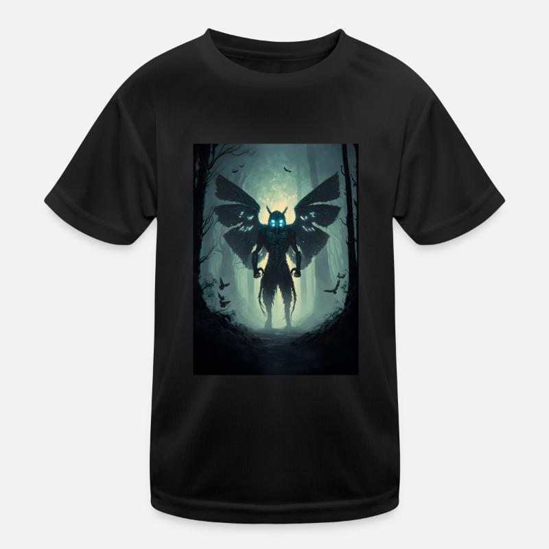 Mothman Cryptid Forest Moth Man Creepy Creature Kids Functional T-Shirt