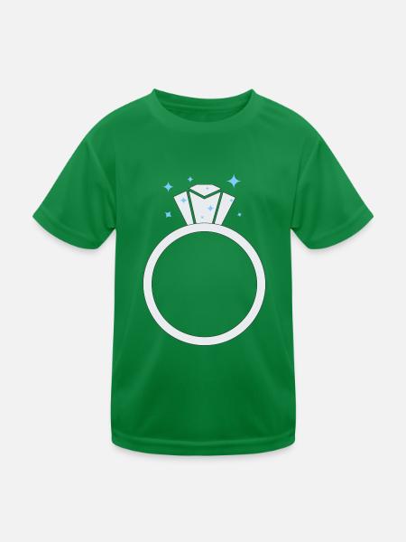 Diamant Ehering - Kinder Funktions-T-Shirt - Kelly Green - Vorne