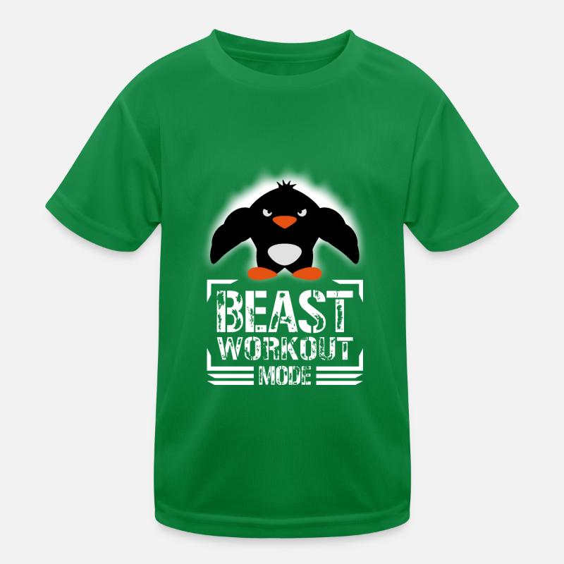 Pingouin Biceps Beast Workout Mode Bodybuilder T-shirt sport Enfant