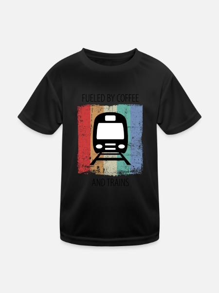 Train Railway Railroad Worker Trains Train Driver - Kids Functional T-Shirt - black - Front