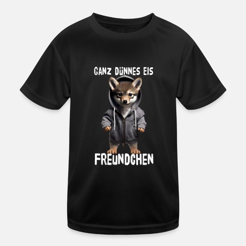 Ganz Dünnes Eis Freundchen Coyote Kinder Funktions-T-Shirt