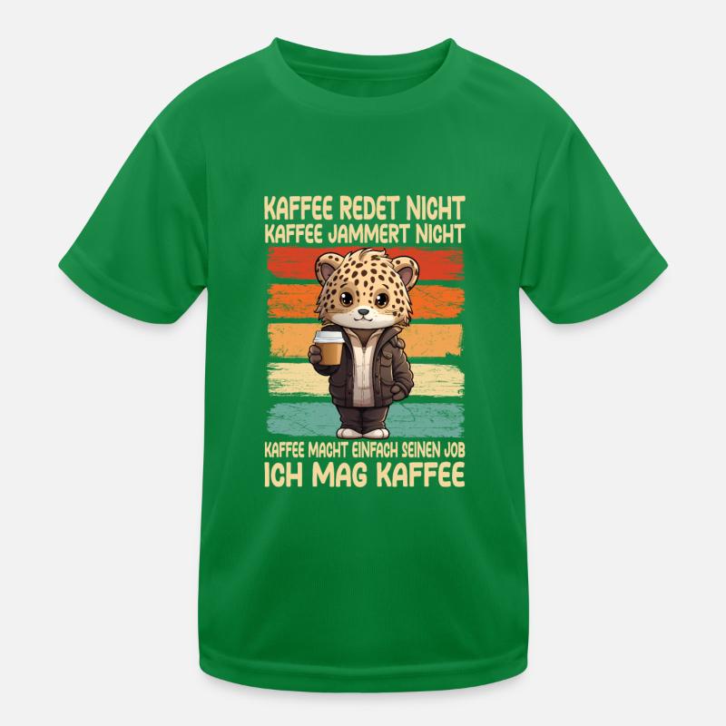 Coffee Don't Talk Coffee Don't Whine Leopard Kids Functional T-Shirt
