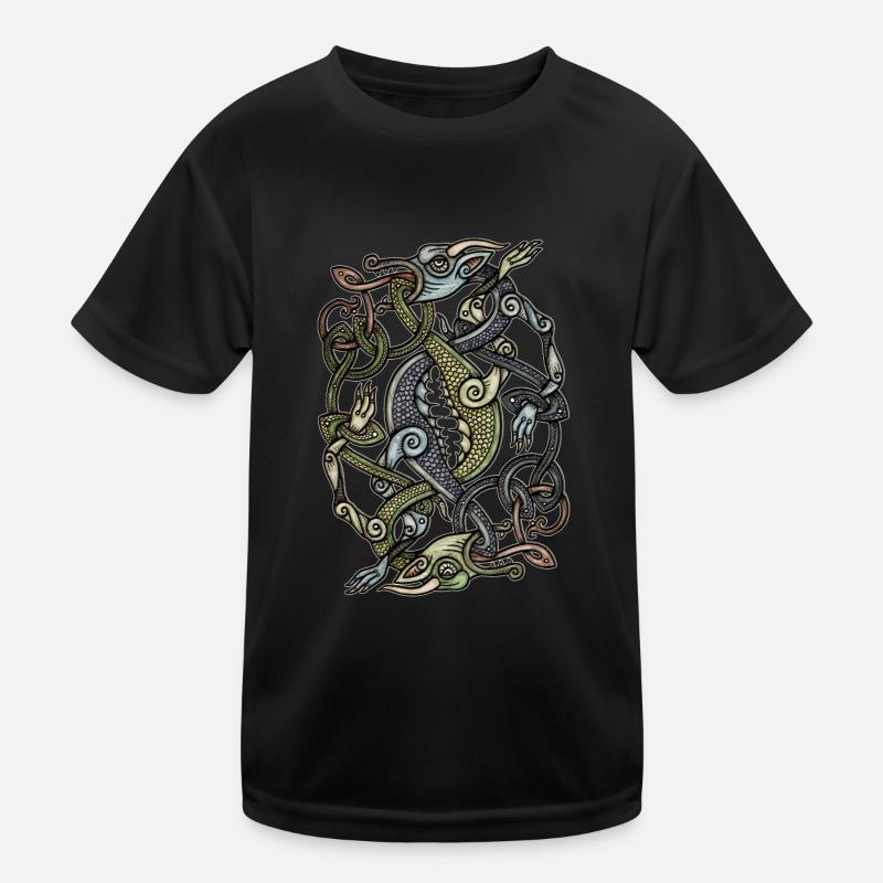 Wikinger Drachen Kinder Funktions-T-Shirt