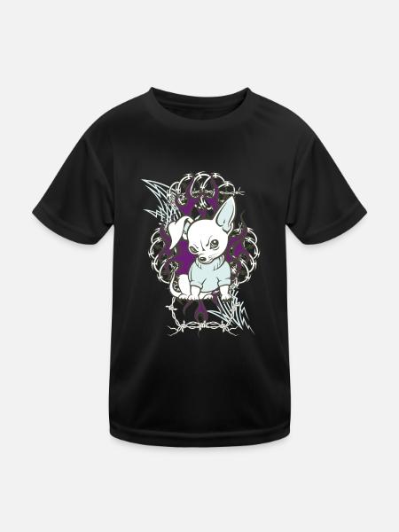 spitz - Kinder Funktions-T-Shirt - Schwarz - Vorne