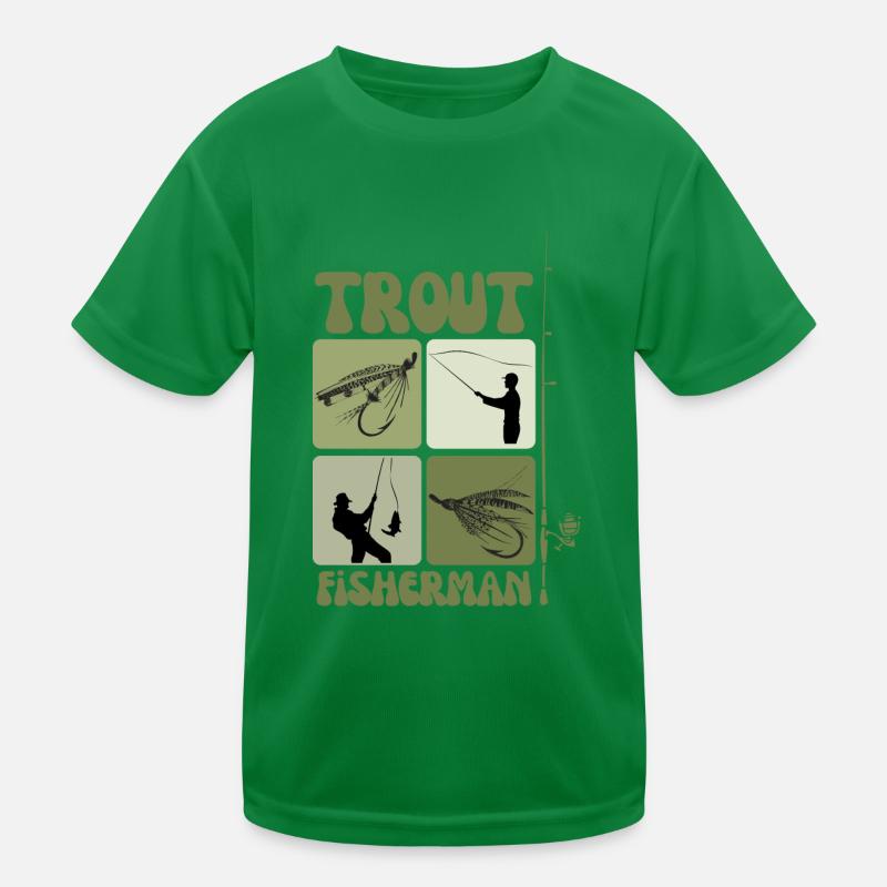 Art de la pêche à la truite - Conception de mouche et de lancer vintage T-shirt sport Enfant