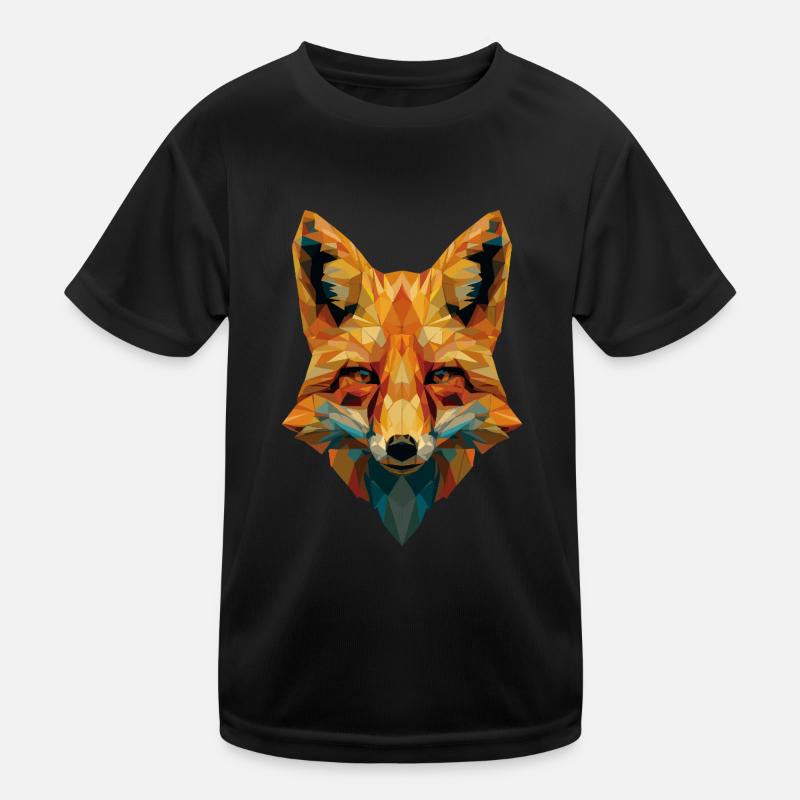 Fox in low-poly style – Geometric art. Kids Functional T-Shirt