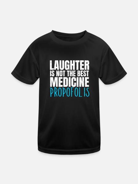 Propofol Anästhesie Arzt Narkose CRNA Anästhesist - Kinder Funktions-T-Shirt - Schwarz - Vorne