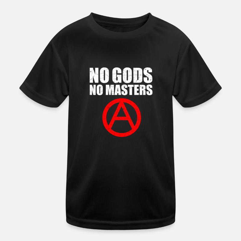 No Gods No Masters Anarchist Anarchy Atheismus Kinder Funktions-T-Shirt