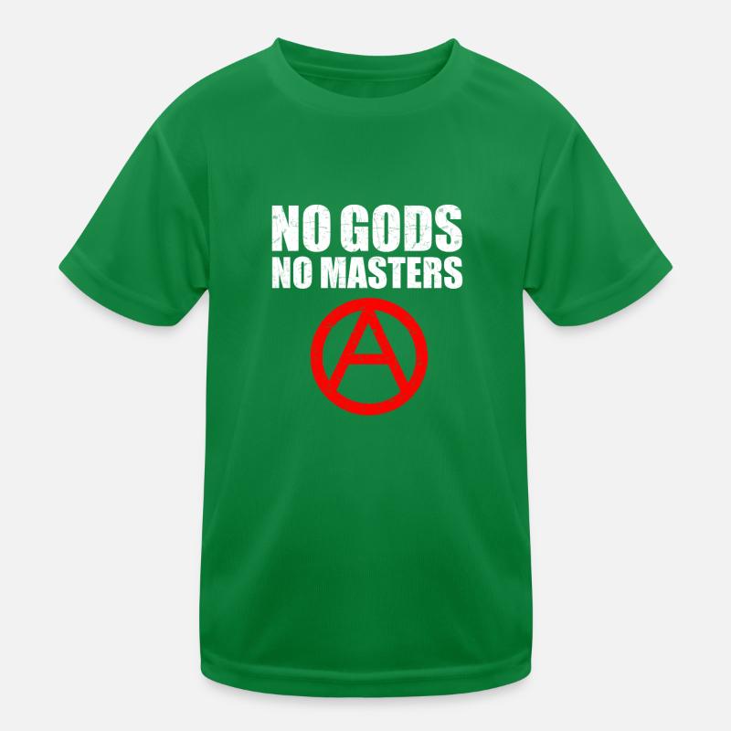 No Gods No Masters Anarchist Anarchy Atheismus Kinder Funktions-T-Shirt