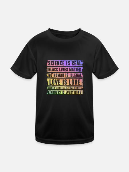 Sience is real Black lives matter - Kinder Funktions-T-Shirt - Schwarz - Vorne