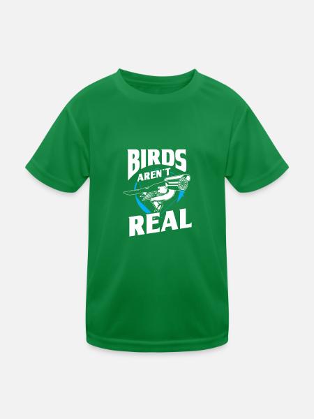 Birds aren't real Birdwatching - Kinder Funktions-T-Shirt - Kelly Green - Vorne