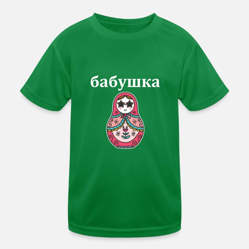 бабушка Babuschka Babushka Russische Oma Russisch Kinder Funktions-T-Shirt