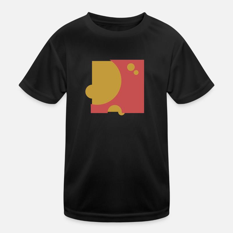 Modern Fire Cheese 01 - Kids Functional T-Shirt - black