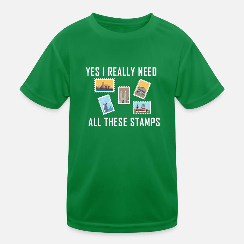 Stamp collecting Kids Functional T-Shirt