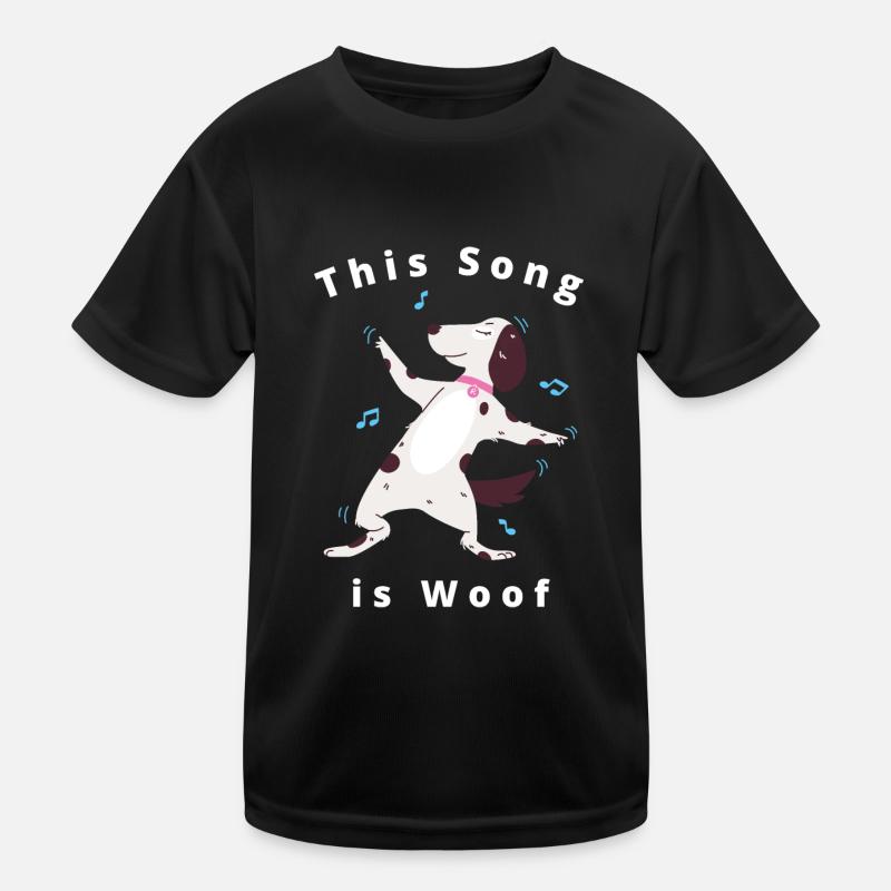 Cute Funny Dancing Dog Design Kids Functional T-Shirt