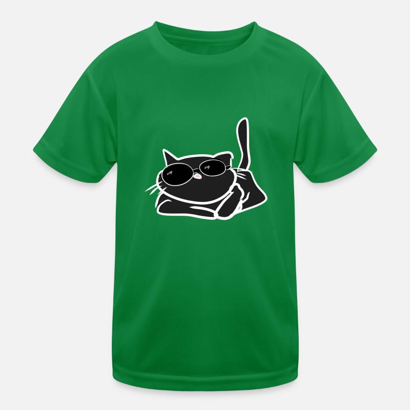 coole Katze Tier Haustier sommer Kinder Funktions-T-Shirt