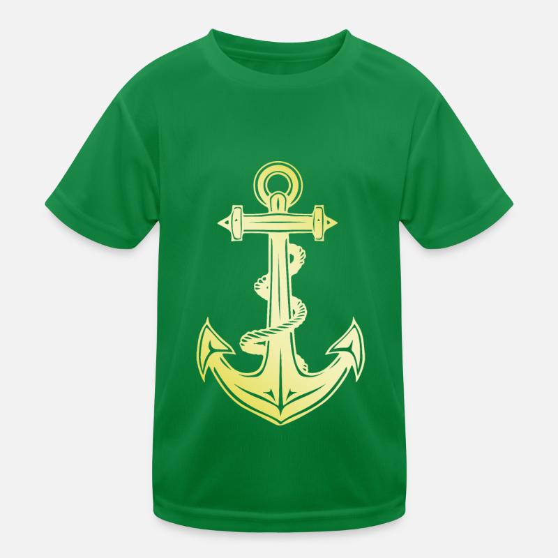 Anker Symbol Gold Kinder Funktions-T-Shirt