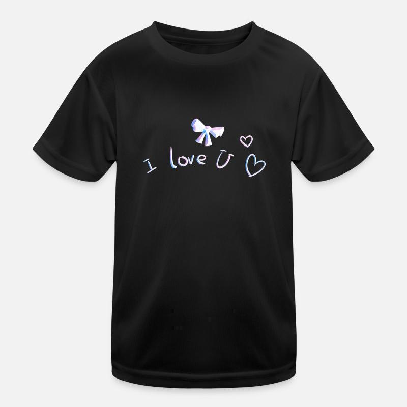 ich liebe dich herzen schleife rosa Kinder Funktions-T-Shirt