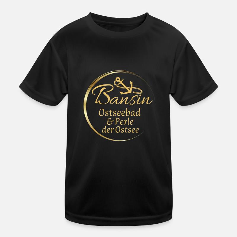 Bansin - Ostseebad & Perle der Ostsee - Kinder Funktions-T-Shirt - Schwarz