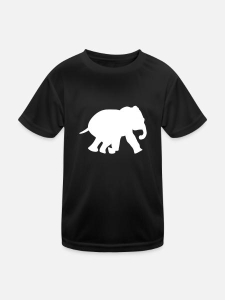 Animal symbole de l’éléphant - T-shirt sport Enfant - noir - Devant