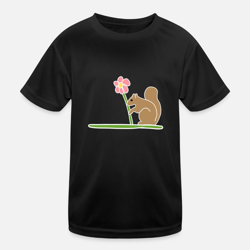 Squirrel, Animals, Animal, Symbol, Flower, Nature Kids Functional T-Shirt