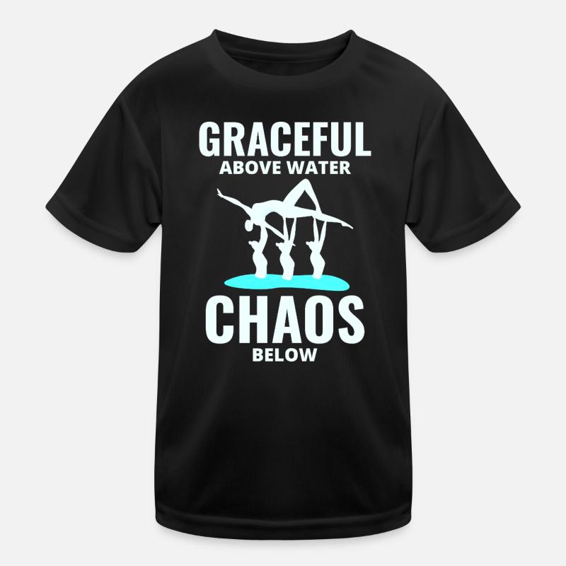 Anmutiges Chaos Synchronschwimm-Teamschwimmer Kinder Funktions-T-Shirt