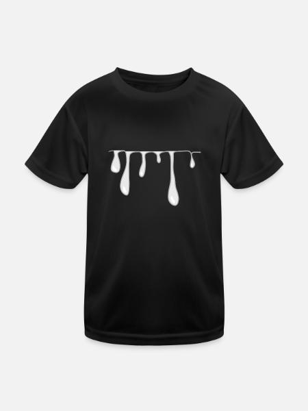 tropfen schleim linie muster - Kinder Funktions-T-Shirt - Schwarz - Vorne