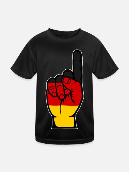 Deutschland Flagge Nummer 1 - Kinder Funktions-T-Shirt - Schwarz