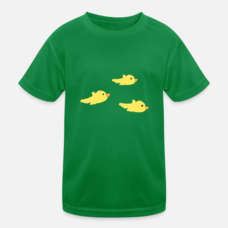three birds yellow symbol fly Kids Functional T-Shirt