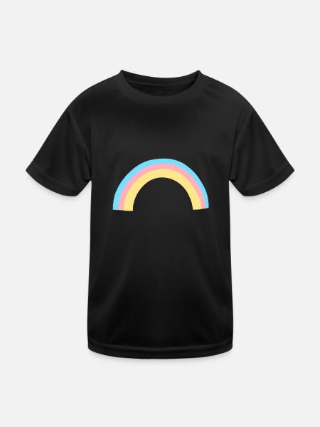 Rainbow Shape Symbol Colorful - Kids Functional T-Shirt - black - Front