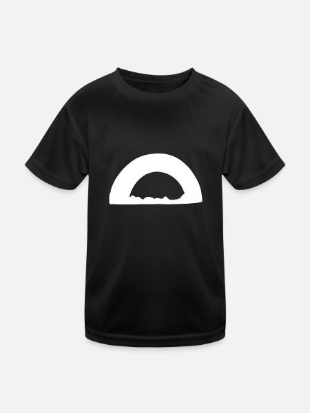 Arc Symbol Shape Grass Line - Kids Functional T-Shirt - black - Front