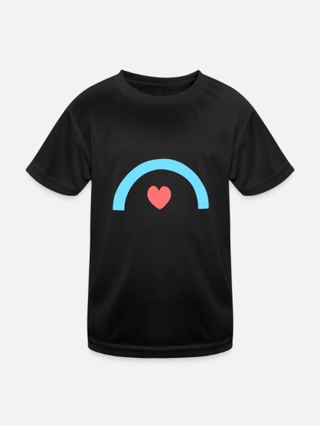 herz bogen form symbol formen rot blau - Kinder Funktions-T-Shirt - Schwarz - Vorne
