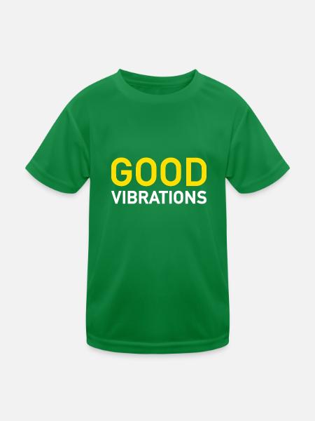 Good Vibrations - Kinder Funktions-T-Shirt - Kelly Green - Vorne
