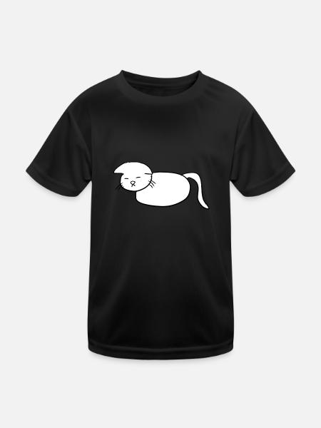 sad cat symbol animal unhappy - Kids Functional T-Shirt - black - Front