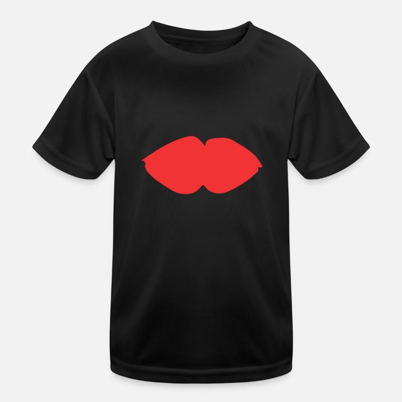 Lips Lip Symbol Red Kids Functional T-Shirt