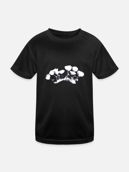 blumen glanz grass symbol pflanze - Kinder Funktions-T-Shirt - Schwarz - Vorne